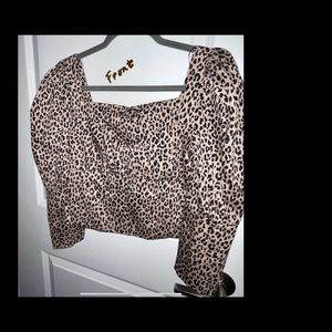 Zara Leopard Cropped Corset top